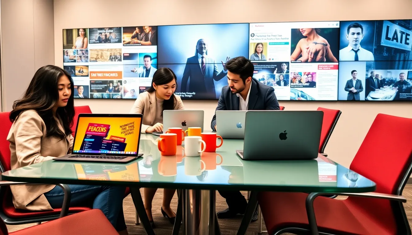 diverse professionals collaborating in a modern digital workspace.