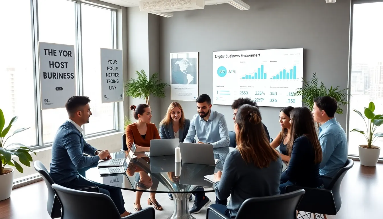 diverse professionals collaborating in a modern office setting.
